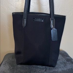 Coach black fabric/leather long purse